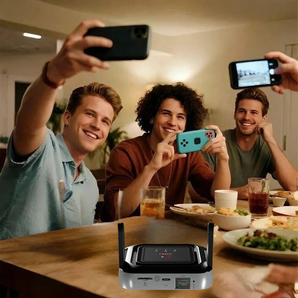 VEMO M6 Pro Portable 4G LTE Router WiFi 6+ 5000mAh Battery 300Mbps SIM Card Hotspot for Outdoor Travel - EU & Asia Plug - 7