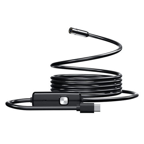 AN112 5m Hard Wire Endoscope Camera with iP (5-14) & Micro USB Adapter Waterproof 8-LED Inspection 8mm Camera Lens Borescope for Pipe Automotive - 1