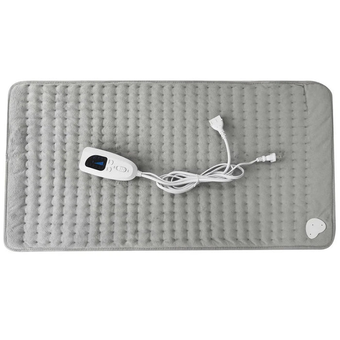 84x43cm Electric Heating Blanket Washable 6 Temperature Therapy Heated Blanket with Timer - Grey  /  Silver  /  EU Plug - 1