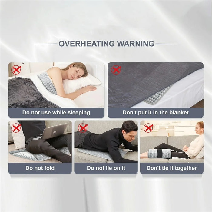 84x43cm Electric Heating Blanket Washable 6 Temperature Therapy Heated Blanket with Timer - Grey  /  Silver  /  EU Plug - 2