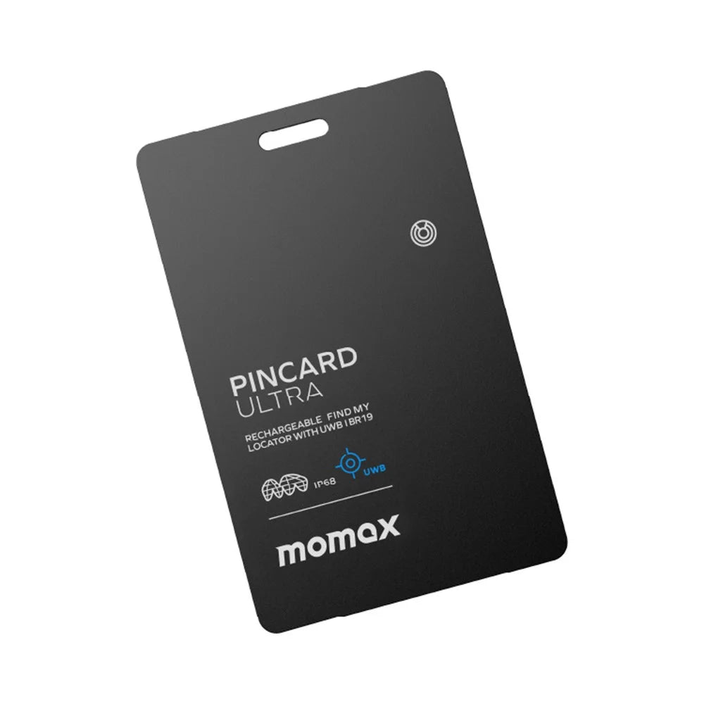 MOMAX BR19 PINCARD ULTRA Card UWB Tracker Wireless Charging Anti-Stalking Tracking Device Anti-Lost Tracker for iOS - Balck - 2