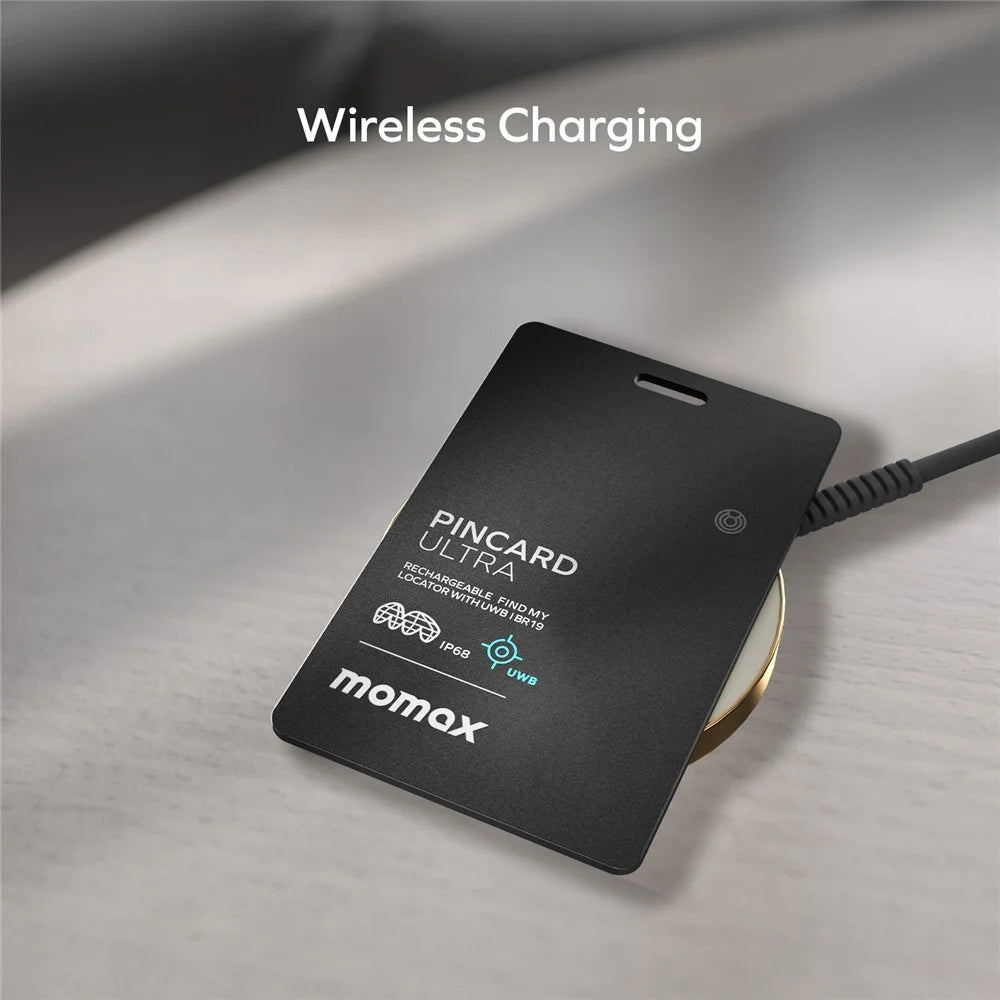 MOMAX BR19 PINCARD ULTRA Card UWB Tracker Wireless Charging Anti-Stalking Tracking Device Anti-Lost Tracker for iOS - Balck - 6