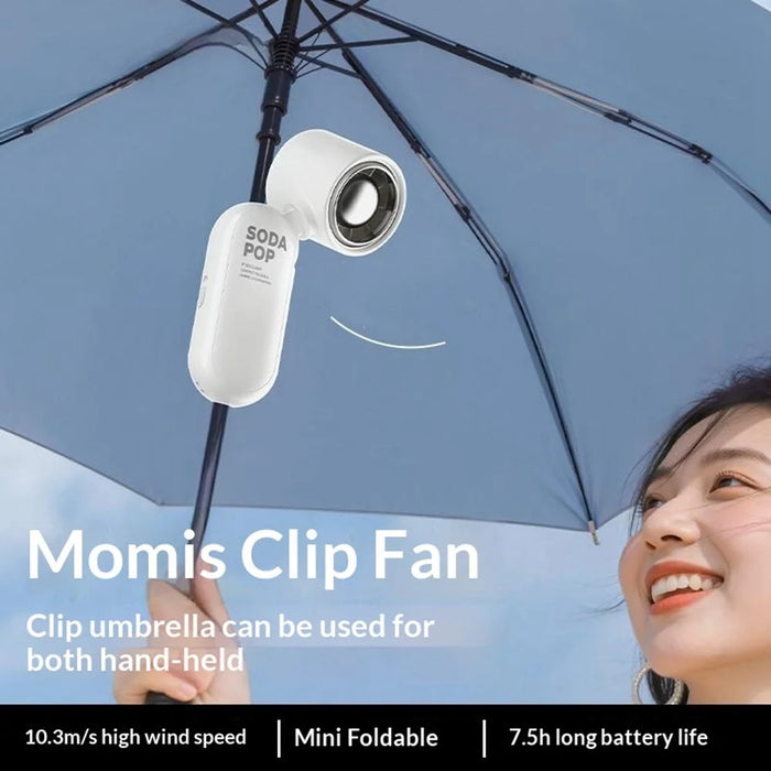 MOMAX IF22 1-Degree GO CLAMP Umbrella Clip Fan 2000mAh 5-Speed Foldable Mini Fan for Outdoor Cooling - White - 7