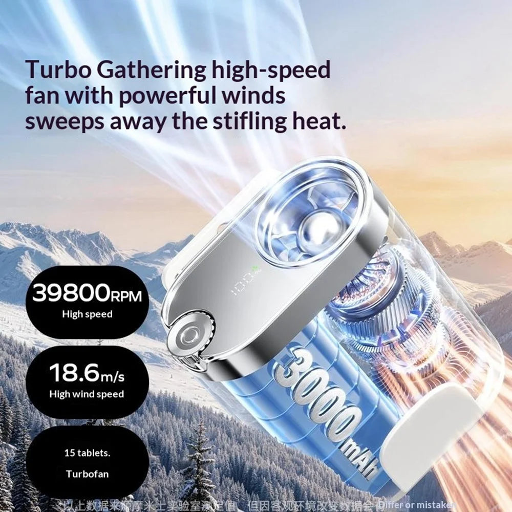 MOMAX IF23 1-Degree CLIP 6-in-1 Wearable Clip Fan High Speed 100-Level Digital Display Portable Waist Fan for Outdoor Sports - White - 5