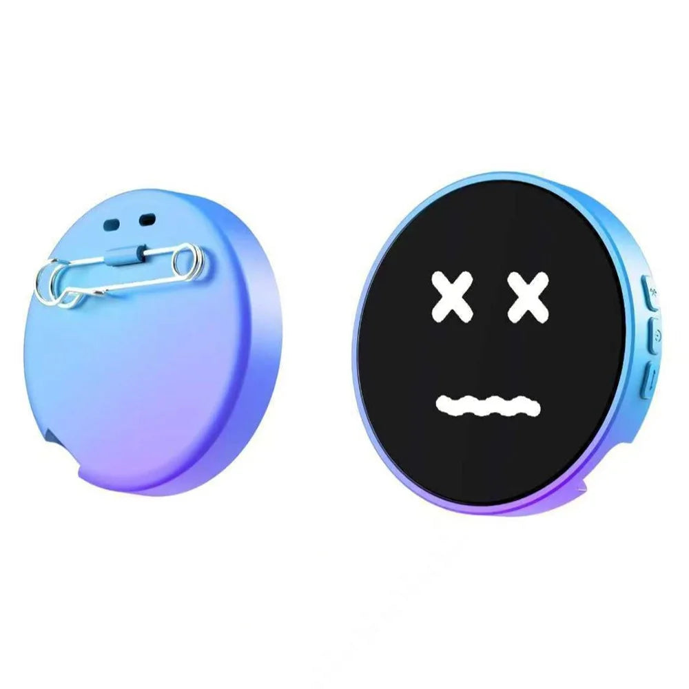 1.85 Inch HD Screen Bluetooth-compatible Electronic Badge Anime Dynamic Display Brooch Gift for Students Fans - Blue  /  Purple - 1