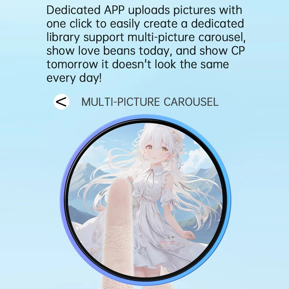 1.85 Inch HD Screen Bluetooth-compatible Electronic Badge Anime Dynamic Display Brooch Gift for Students Fans - Blue  /  Purple - 5