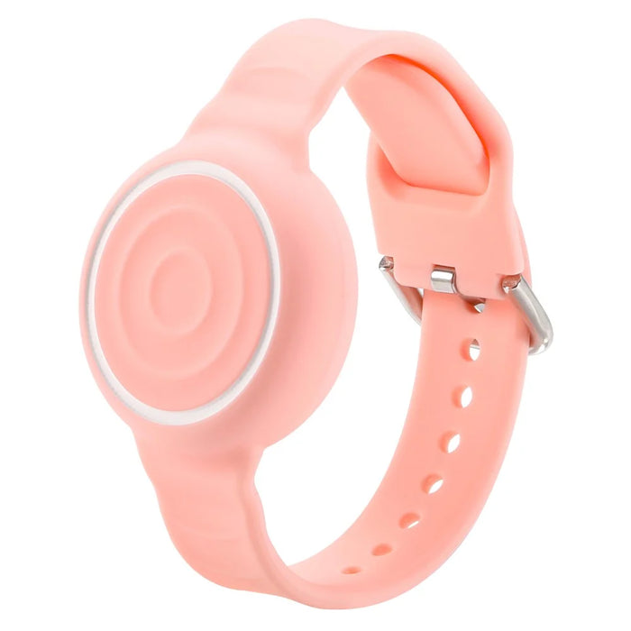 For Apple AirTag (2nd Generation) / AirTag Silicone Wristband Waterproof Protective Strap with Secure Closure Tracker Holder - Pink - 1