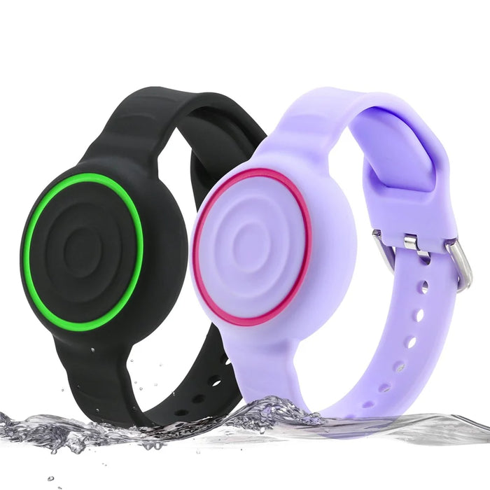 For Apple AirTag (2nd Generation) / AirTag Silicone Wristband Waterproof Protective Strap with Secure Closure Tracker Holder - Pink - 4