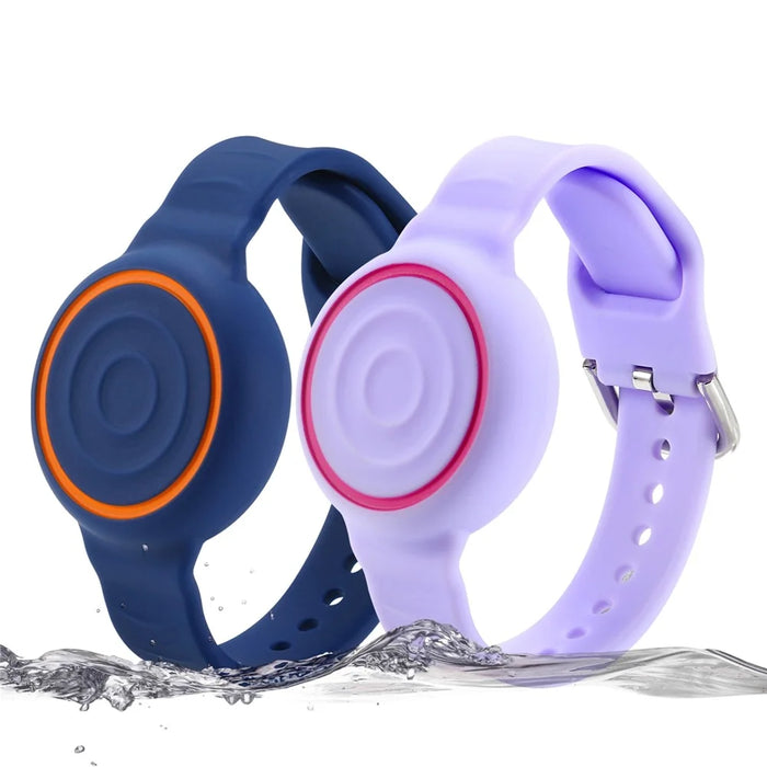 For Apple AirTag (2nd Generation) / AirTag Silicone Wristband Waterproof Protective Strap with Secure Closure Tracker Holder - Pink - 5