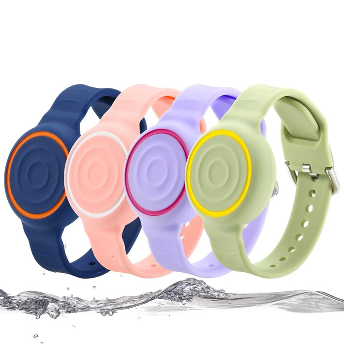 For Apple AirTag (2nd Generation) / AirTag Silicone Wristband Waterproof Protective Strap with Secure Closure Tracker Holder - Pink - 7