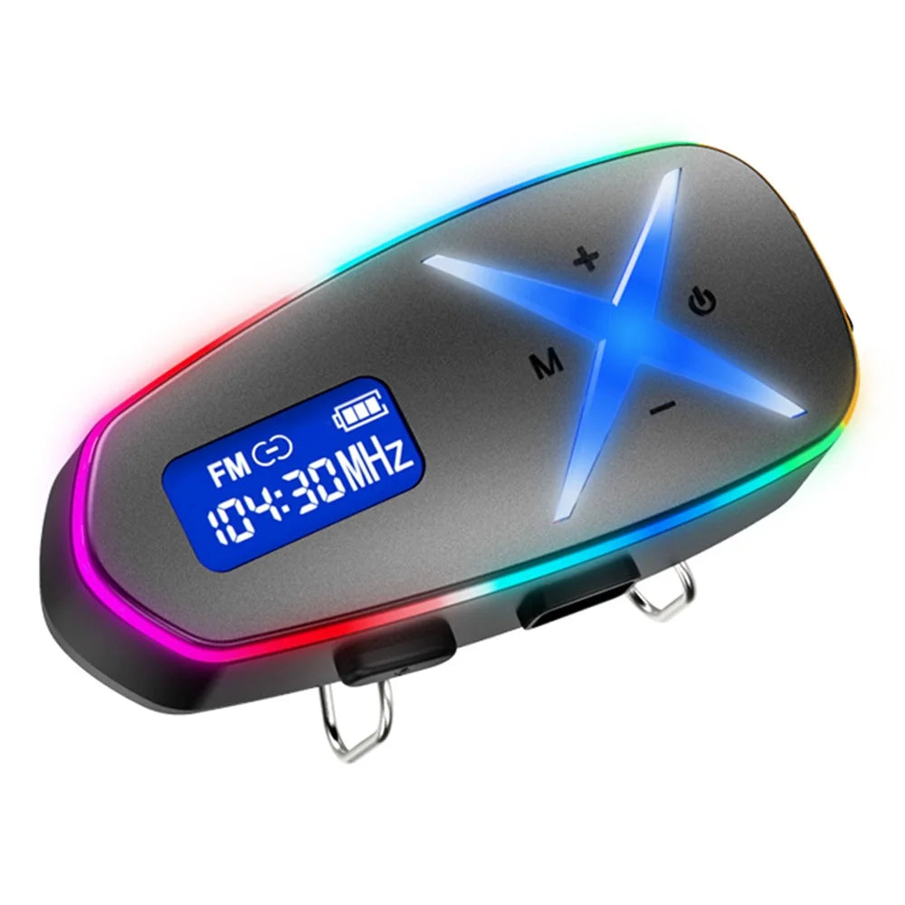 K16-2X Helmet Bluetooth-compatible Headphones 40H Battery IP65 Waterproof 3D Stereo Wireless Earphones for Motorcycle Cycling - Black - 1