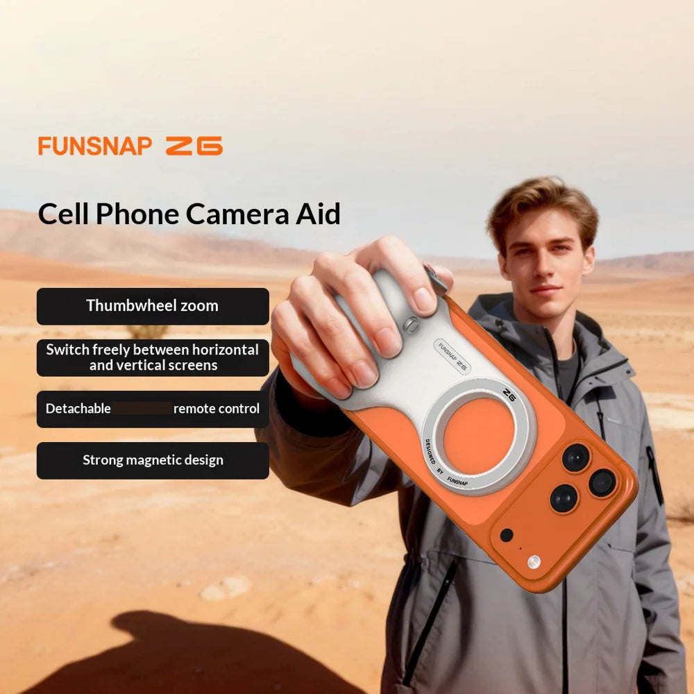 FUNSNAP Z6 Magnetic Mount Phone Grip Handle Wireless Grip Stand with Remote Shooting Aid - 2