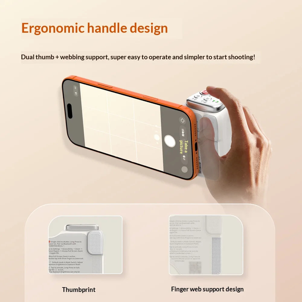 FUNSNAP Z6 Magnetic Mount Phone Grip Handle Wireless Grip Stand with Remote Shooting Aid - 4