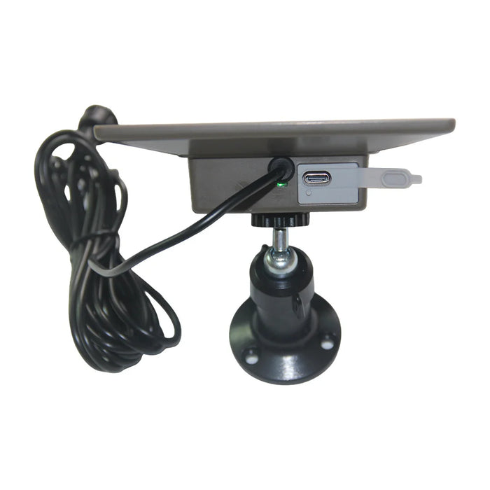 D-306 3W Solar Panel 6000mAh Battery Solar Charger for Security Camera with DC3.5 + Type-C Dual Ports - Monocrystalline Silicon - 3