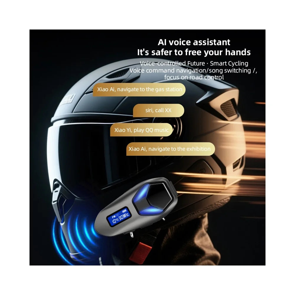 K13-2X Motorcycle Bluetooth-compatible Helmet Headphones IP65 Waterproof Wireless Headset for Riding Sports - Black - 4