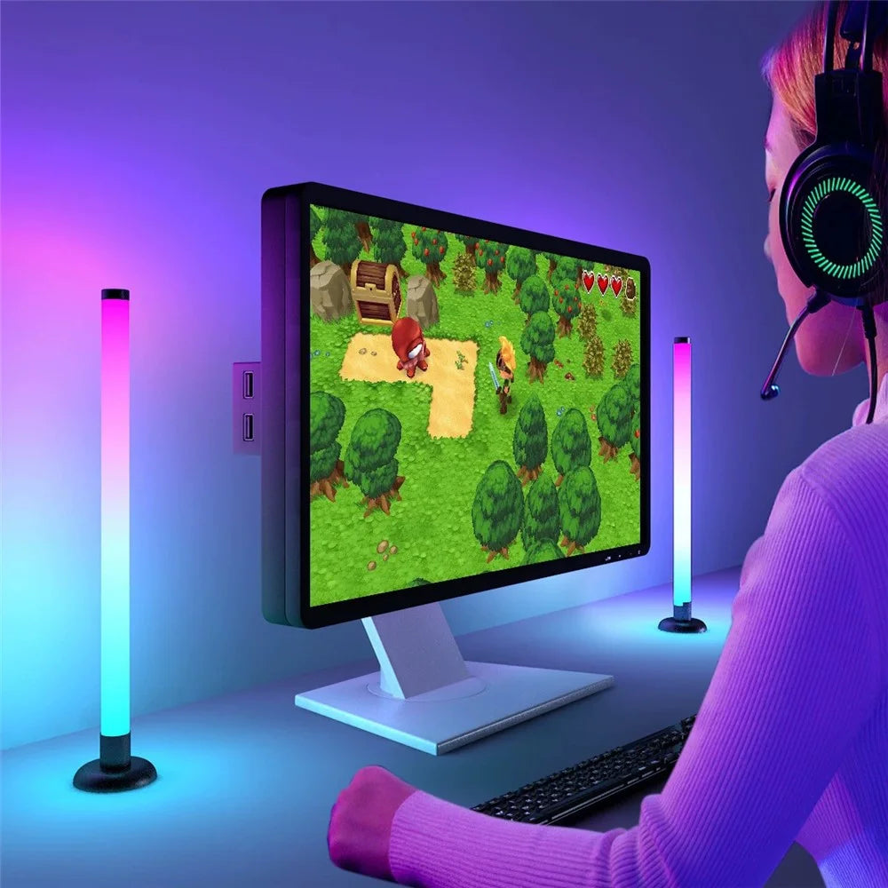 SAL061 2Pcs Gaming Desktop LED Atmosphere Lamp 360 Degree RGB Music Sync Smart APP Control USB Ambient Light - 3
