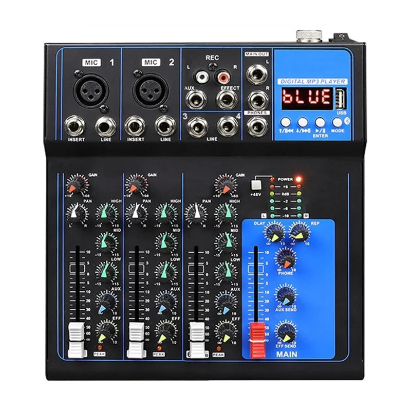 MG04BT 4-Channel Professional Audio Mixer Bluetooth-compatible DJ Mixing Console for Live Streaming Recording - 4-Channel - 1