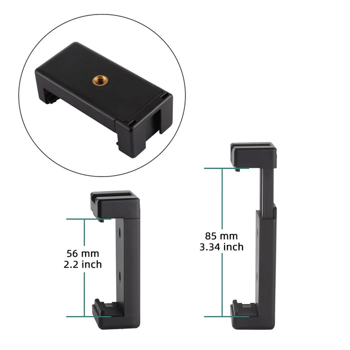 ADAI VK-01 Microphone with Handheld Tripod Phone Clamp Set for 3.5mm Audio Equipment - Black - 6