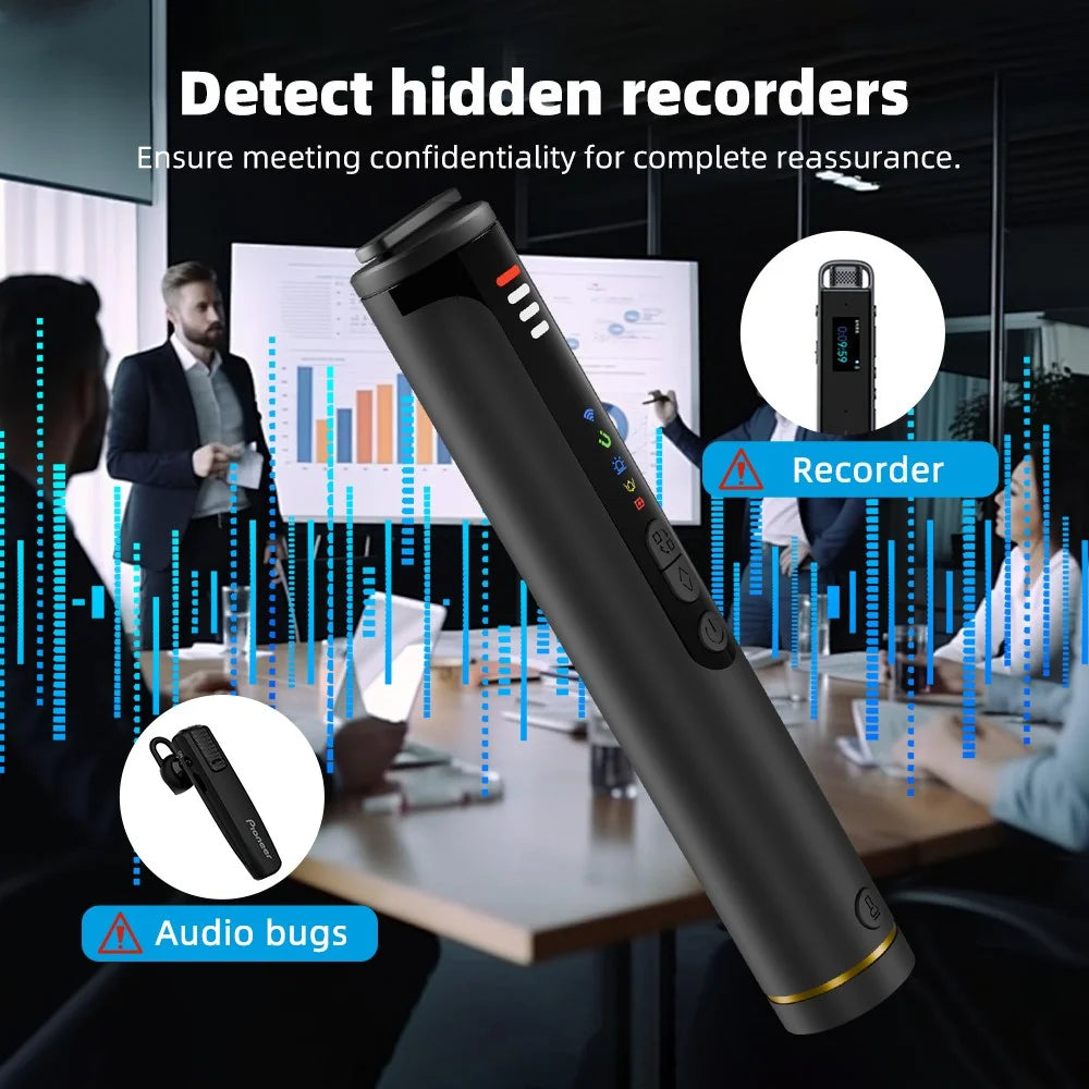 T016 Hidden Camera Bug Detector GPS Signal Anti-Spy Device Magnetic Field Detection for Hotel Car Public Restroom - Black - 2