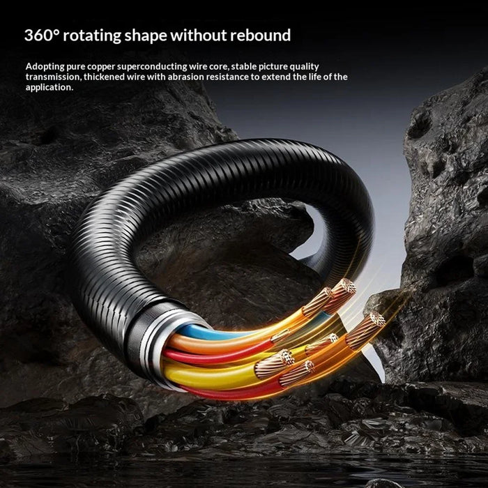 ST01 6mm Industrial Endoscope Camera with 1m Wire 360 Degree Rotation IP67 Waterproof OTG Tube Pipeline Inspection Tool - Black - 4