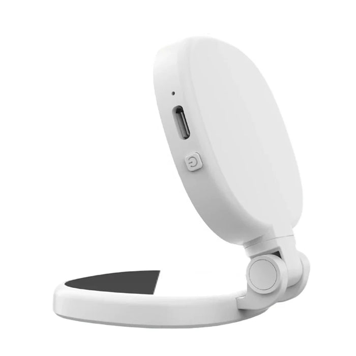 K04 Magnetic Selfie Ring Light with Mirror Foldable LED Fill Light Adjustable Brightness Phone Stand for Live Streaming - White - 1