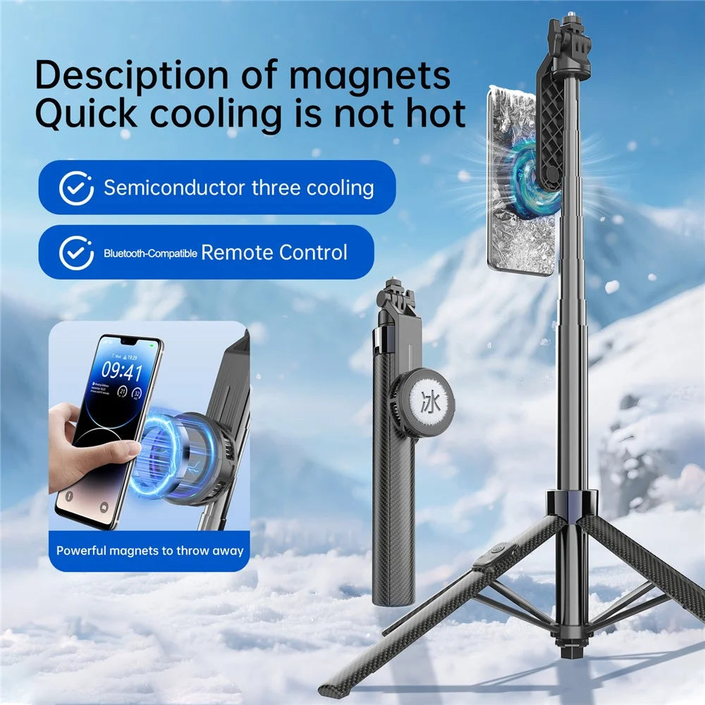 K07 Semiconductor Cooling Phone Stand Tripod Bluetooth-compatible Remote Control Selfie Stick for Live Streaming - 2