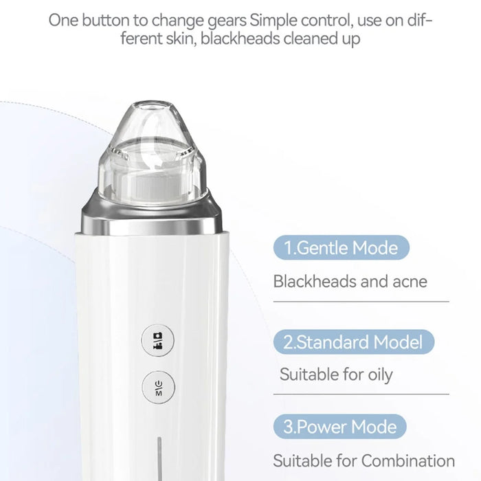 H200 Visual Blackhead Remover 20X Magnification Vacuum Suction Device Face Pore Cleaner with 6 Suction Heads - Pink - 7