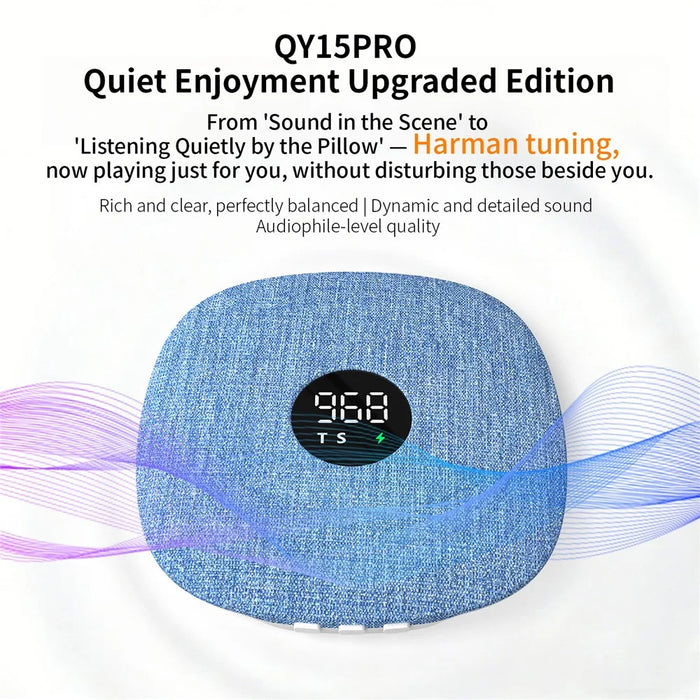 QY15 Sleep Speaker Under Pillow Sound Disc Bluetooth-compatible Bone Conduction Speaker - Blue - 4