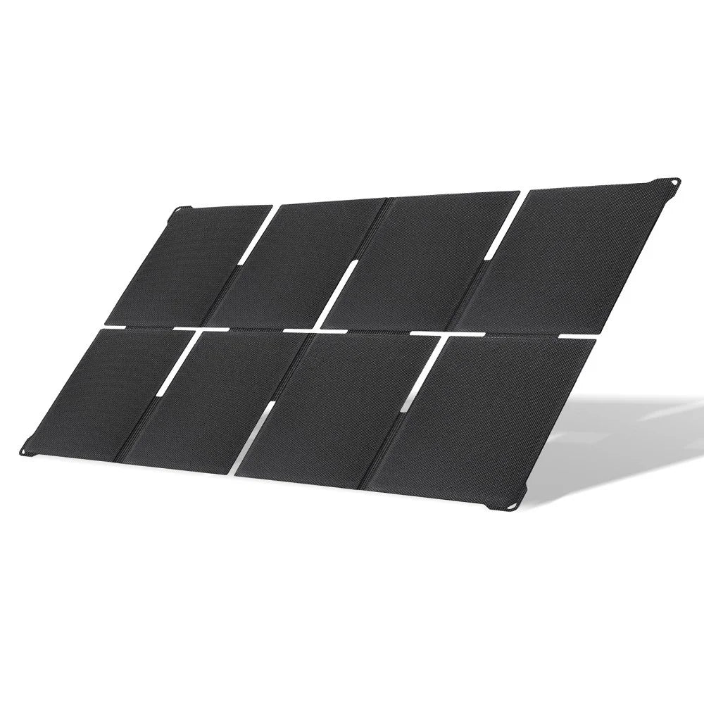 8Z-ETFE 45W Fast Charging 8-Panel Foldable Solar Charger Portable Outdoor Power Supply with USB/Type-C/DC Output - Black - 1