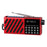 JOC H6138REC-S Solar Powered Digital Radio Bluetooth-compatible FM Recorder with Emergency Light - Red - 1