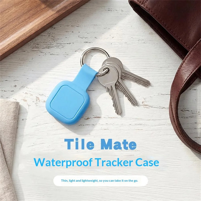 For Tile Mate (2024) Silicone Case Bluetooth-compatible Tracker Waterproof Protective Cover with Keychain - Sky Blue - 5