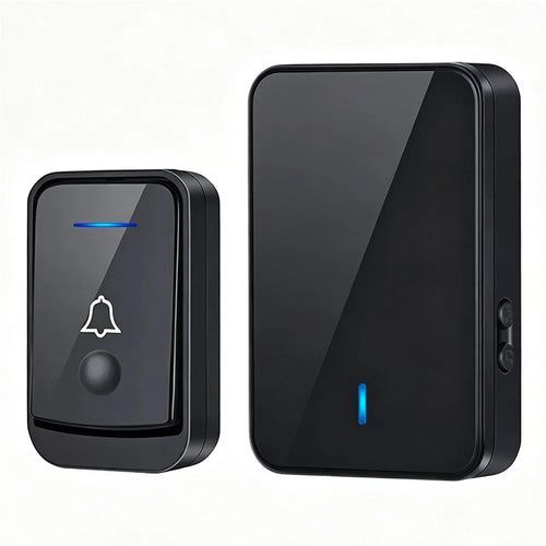Q501 Wireless Doorbell 45 Ringtones 4 Volume Levels 150-200m Range Cordless Doorbell Kit, 1 Transmitter + 1 Receiver - Black - 1