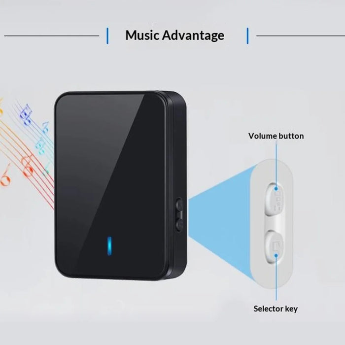 Q501 Wireless Doorbell 45 Ringtones 4 Volume Levels 150-200m Range Cordless Doorbell Kit, 2 Transmitters + 1 Receiver - Black - 6