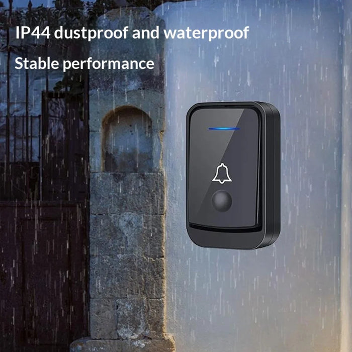 Q501 Wireless Doorbell 45 Ringtones 4 Volume Levels 150-200m Range Cordless Doorbell Kit, 2 Transmitters + 1 Receiver - Black - 7