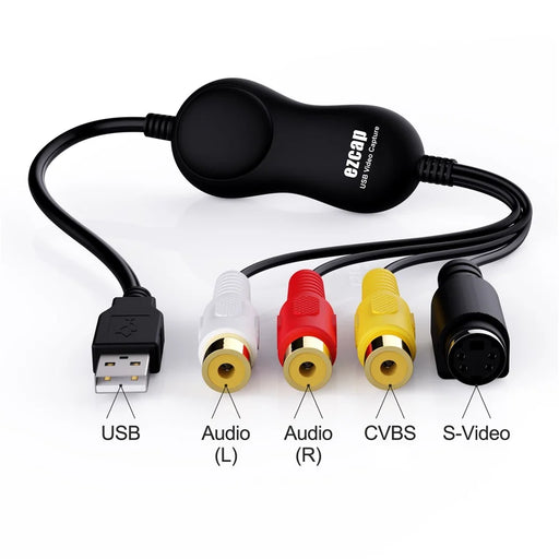 EZCAP 158 USB 2.0 Audio Video Capture Card Analog Video Recording Convert VHS Camcorder Video Tape for MAC Windows (CE Certificated) - 2