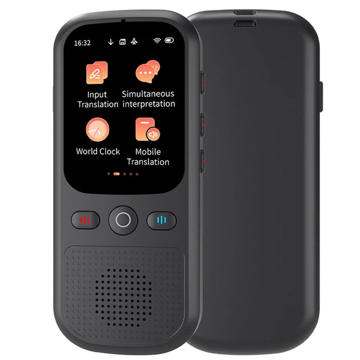 F5 AI Voice Translator Touch Screen 142-Language Online Translator with Offline Translation for Travel Business Learning, 1+8GB - Black - 1