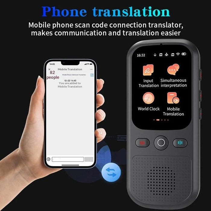 F5 AI Voice Translator Touch Screen 142-Language Online Translator with Offline Translation for Travel Business Learning, 1+8GB - Black - 5