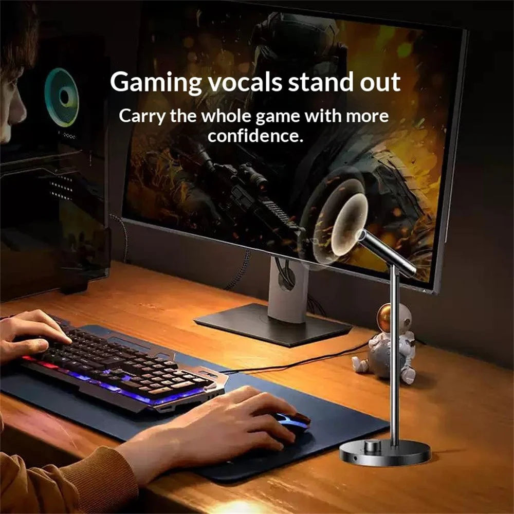 UGREEN CM770 35344 2.4G Wireless / USB Wired Desktop Microphone DSP Noise Cancelling Omnidirectional Mic for Gaming Recording - Black - 4