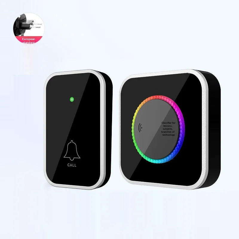 M488 433.92MHz Wireless Doorbell 150-200m Range 45 Ringtones Cordless Doorbell Kit, 1 Bell + 2 Transmitters - Black/EU Plug - 3