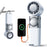 X80 Semiconductor Cooling Handheld Fan 100-Speed Adjustable Digital Display Pocket Fan with Power Bank Function - White - 1