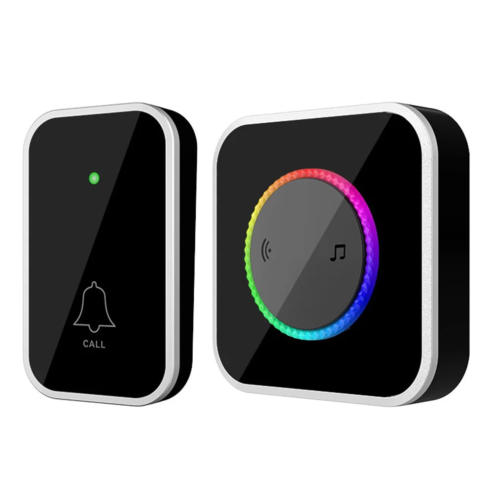M488 433.92MHz Wireless Doorbell 150-200m Range 45 Ringtones Cordless Doorbell Kit, 1 Bell + 1 Transmitter - Black/EU Plug - 1