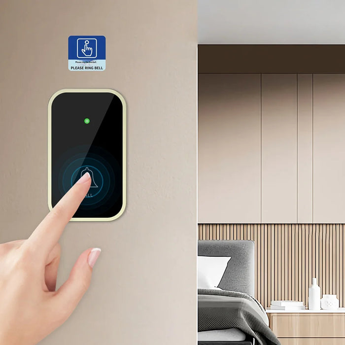 M488 433.92MHz Wireless Doorbell 150-200m Range 45 Ringtones Cordless Doorbell Kit, 1 Bell + 1 Transmitter - Black/EU Plug - 5