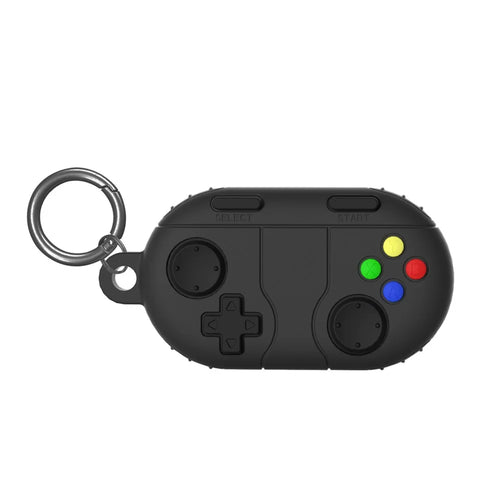 For Samsung Galaxy SmartTag2 Liquid Silicone Case Game Controller Design Protective Cover with Ring Buckle - Dark Grey - 1