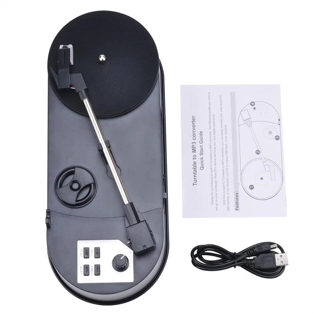 EZCAP 613 33/45RPM Turntable Player MP3 Converter Save Vinyl Music Records to TF Card/USB Disk with Built-in Speaker - 6