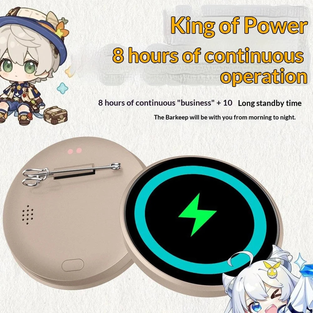 BW01 Electronic Badge 1.85 Inch Touchscreen Bluetooth-compatible Anime Display Brooch Pin for Cosplay Events - Black - 5