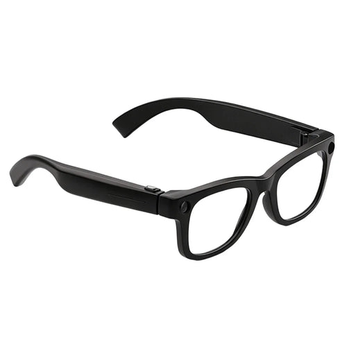 T100 Smart Glasses 8MP Camera AI Voice Assistant Translation Music Photo Anti-shake Dual Mic Eyeglasses -Black - 1