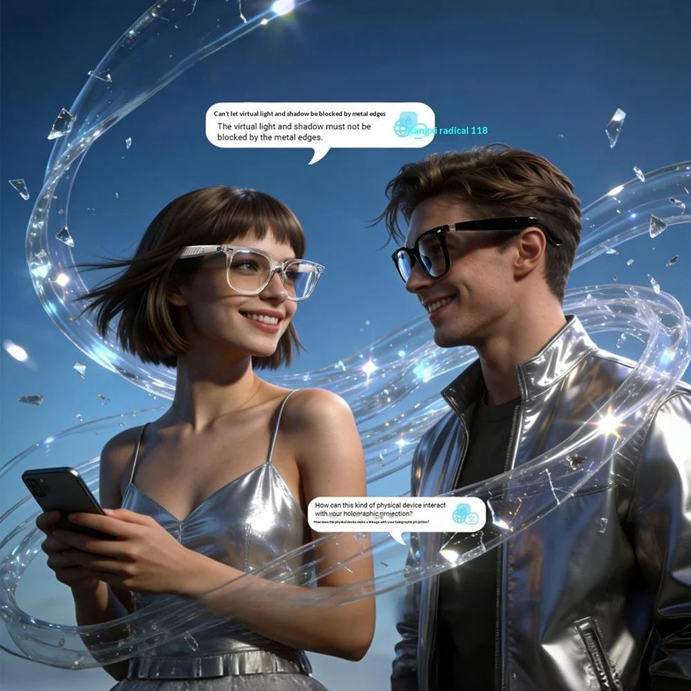 F70 AI Smart Bluetooth-compatible Glasses Cycling Driving Call Photochromic Lens Eyeglasses - Black Frame  /  Grey Lens - 4
