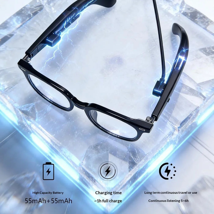 F70 AI Smart Bluetooth-compatible Glasses Cycling Driving Call Photochromic Lens Eyeglasses - Black Frame  /  Grey Lens - 5