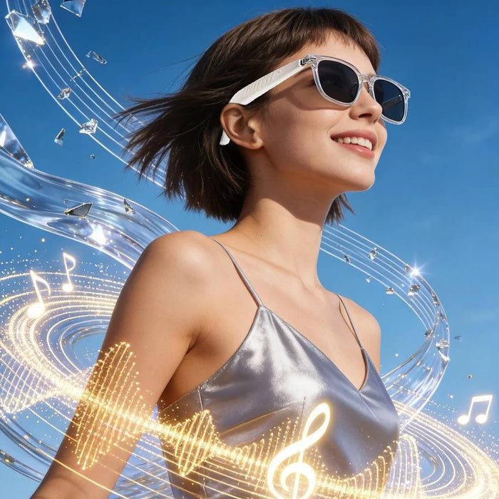 F70 AI Smart Bluetooth-compatible Glasses Cycling Driving Call Photochromic Lens Eyeglasses - Black Frame  /  Grey Lens - 6
