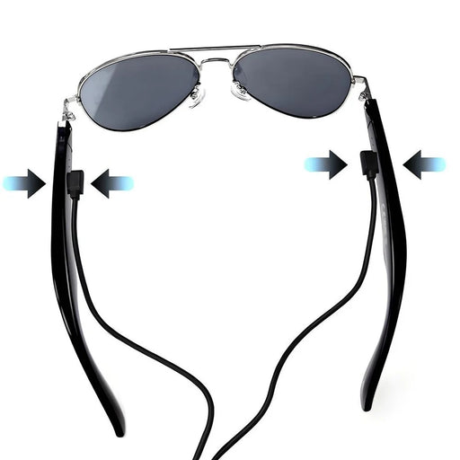 F61 AI Smart Glasses Bluetooth-compatible Translation 100+ Languages Voice Navigation Music Call Eyeglasses - Silver Frame  /  Grey Lens - 2